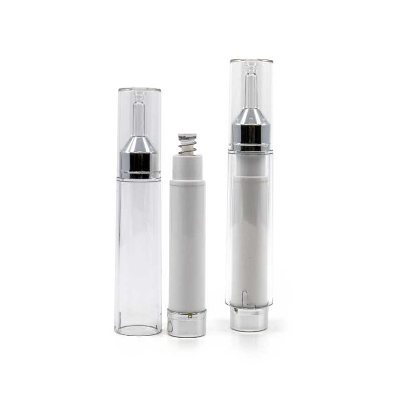 Frasco airless de plástico blanco para sérum, 10 ml