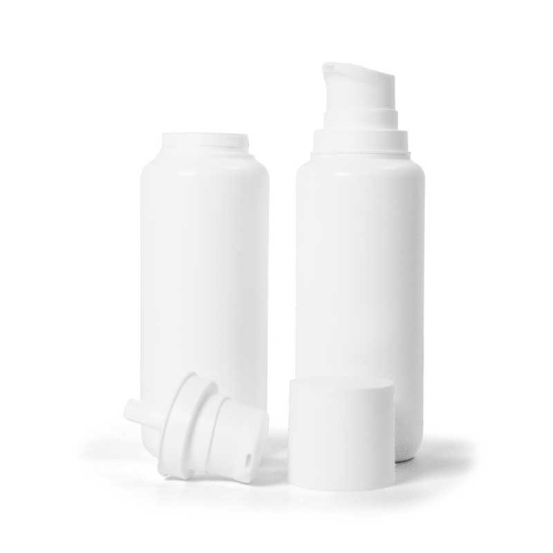 Botella airless de plástico blanca, 200 ml