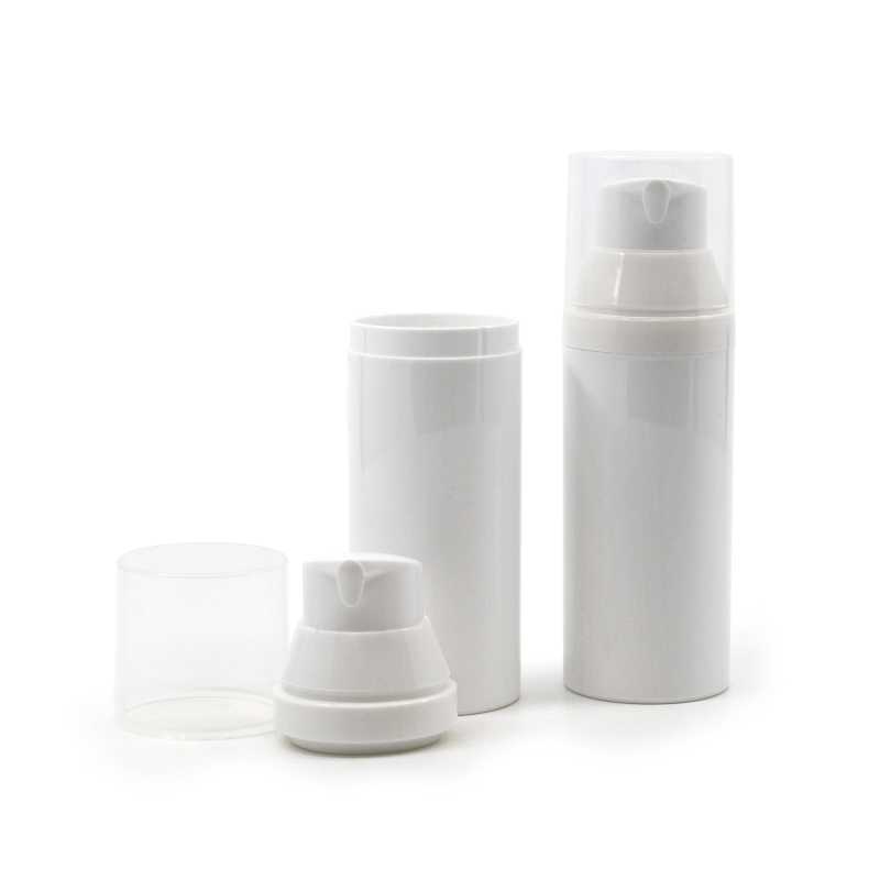 Frasco airless de plástico blanco, 50 ml