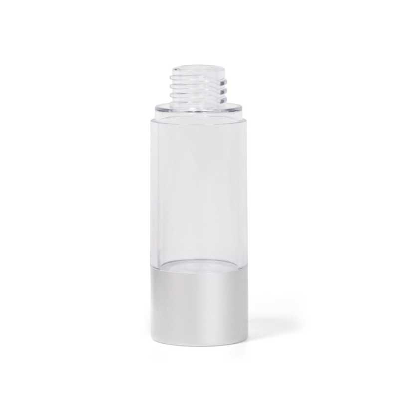 Frasco airless transparente con fondo plateado, 30 ml