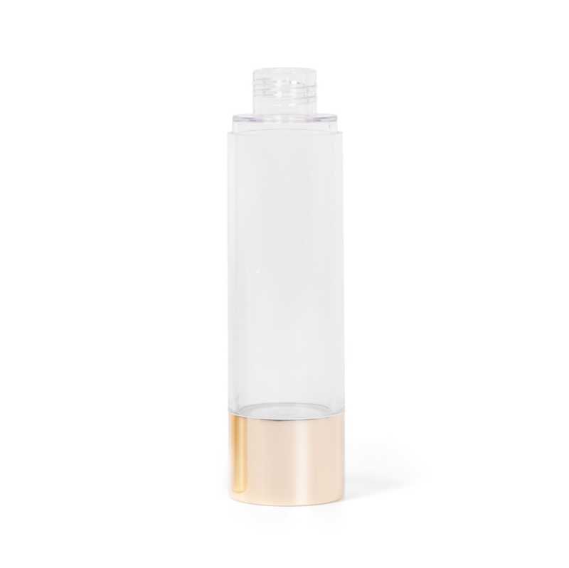 Frasco airless transparente, fondo dorado, 45 ml