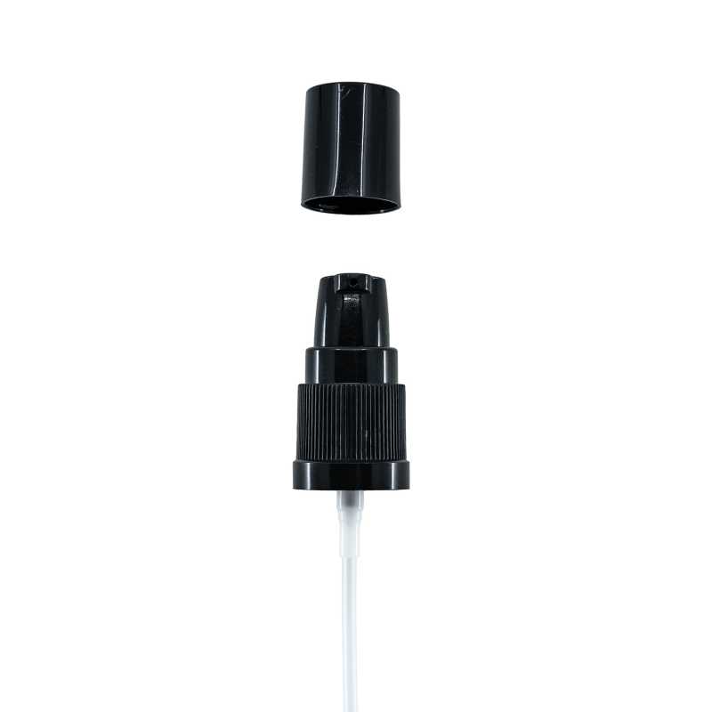 Dosificador de loción, plástico, negro, 18/415, tapa negra