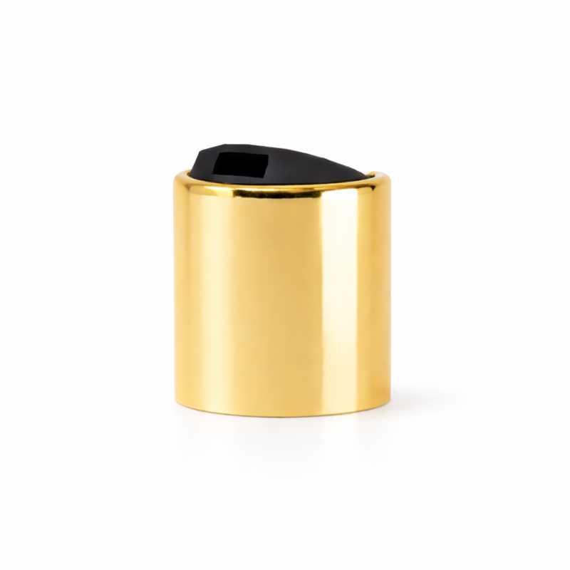 Tapón disc-top, aluminio + PP, dorado, inserto negro, 24/410