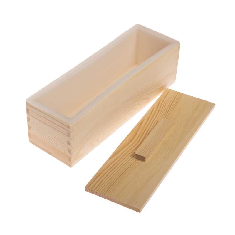 Molde para jabón, de madera, con tapa