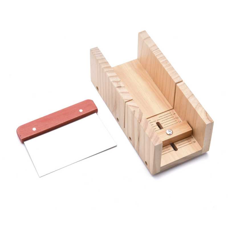 Cortador de jabón de madera con cuchilla recta