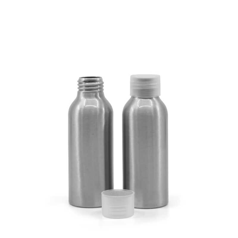 Frasco de aluminio, tapón transparente, 100 ml