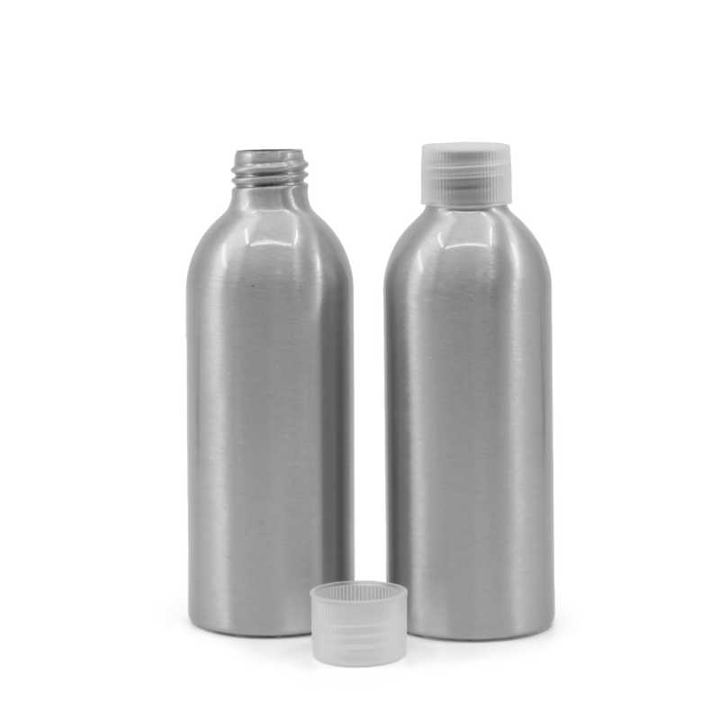 Botella de aluminio, tapón transparente, 200 ml