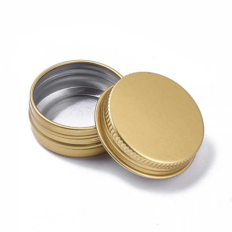 Tarro de aluminio con tapa dorada, 15 ml, 39 mm