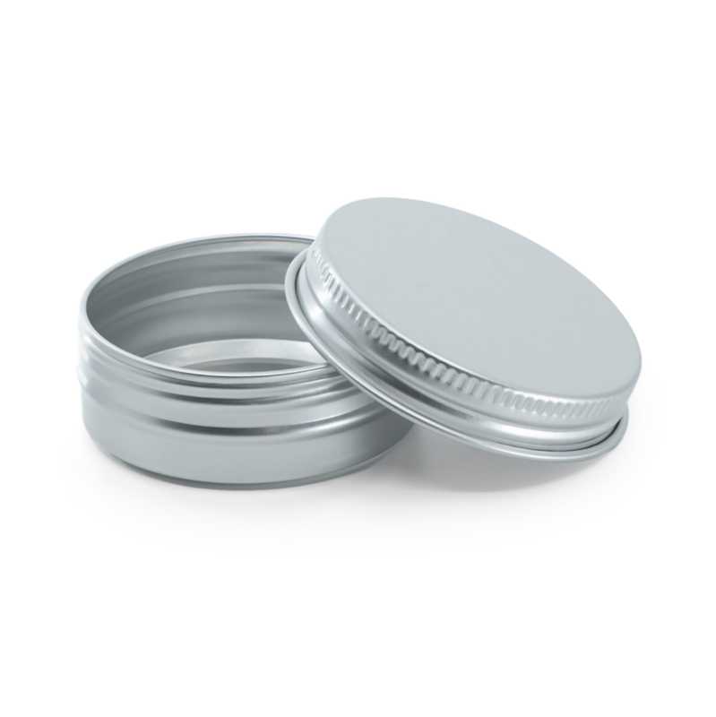 Tarro de aluminio plateado, 47 mm, 30 ml