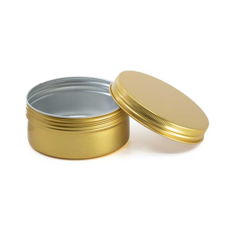 Tarro de aluminio dorado, 150 ml, tapa, 82 mm