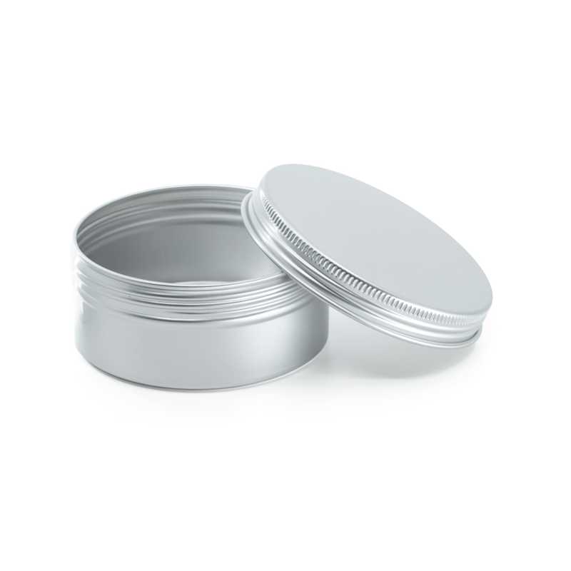 Tarro de aluminio con tapa plateada, 150 ml, 82 mm