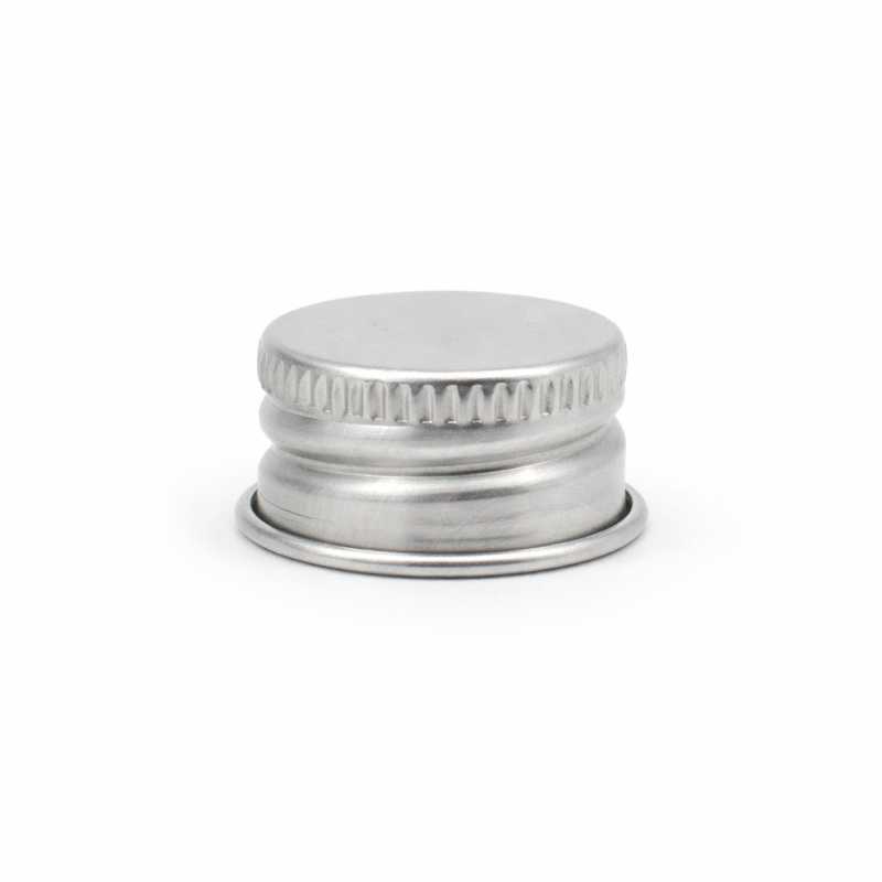 Tapón de aluminio plateado, 18 mm