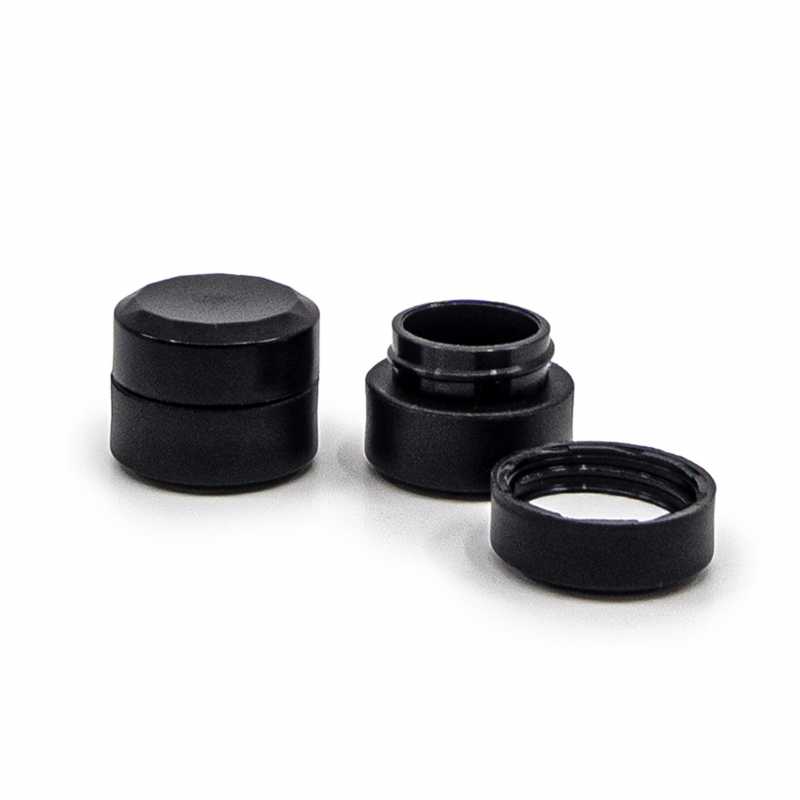 Tarro cosmético plástico, negro mate, 1,5 ml