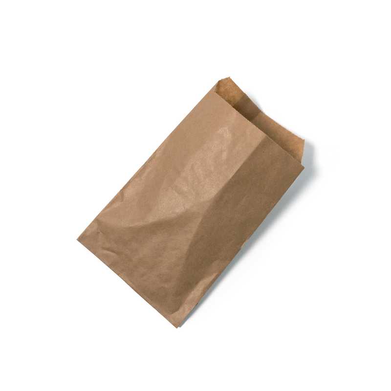 Bolsa de papel kraft plana, 1 capa, 9×14 cm