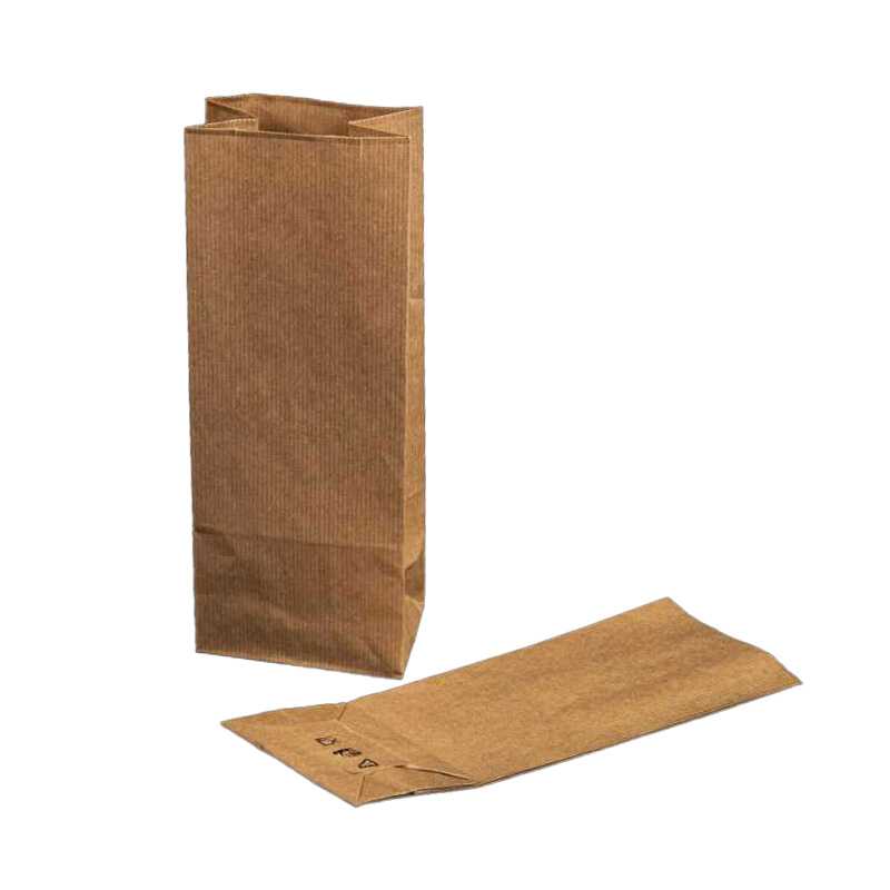 Bolsa de papel kraft, fondo bloque, 10x7x27 cm