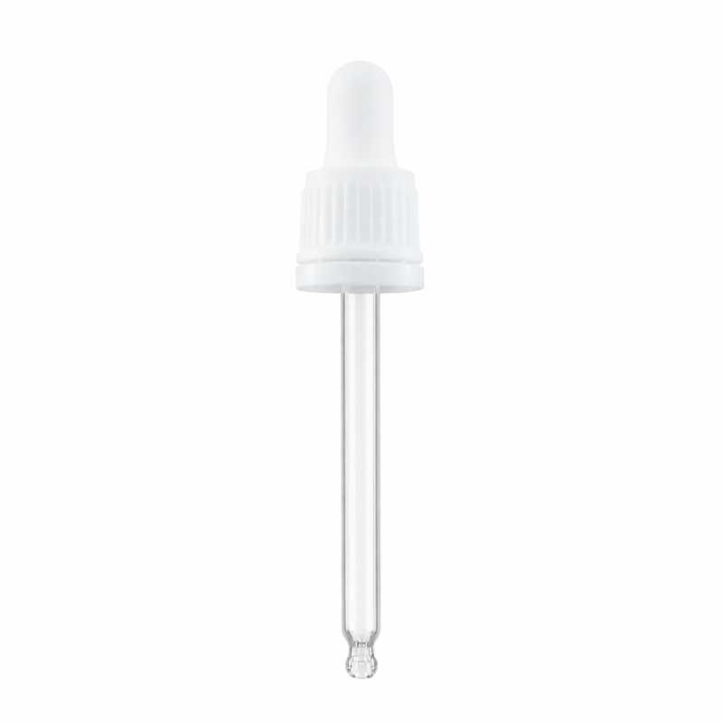 Cuenta gotas, collar con anillo de seguridad, blanco, 84 mm