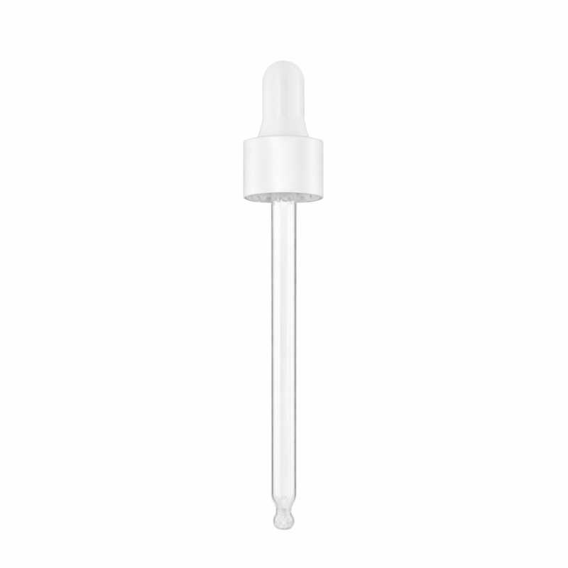 Cuentagotas, blanco/plata mate, 103 mm