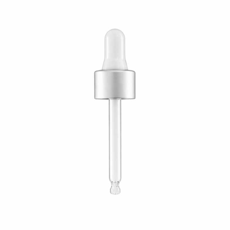 Cuentagotas, blanco plateado mate, 71 mm
