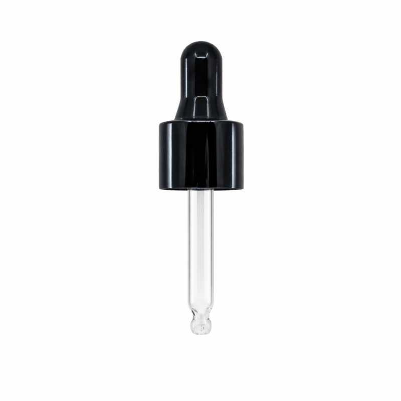 Tapón cuentagotas, negro brillante, 53 mm
