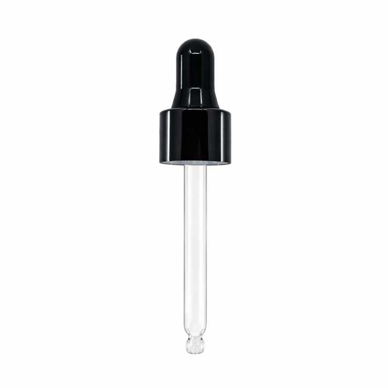 Gotero, vidrio, negro brillante, 56 mm