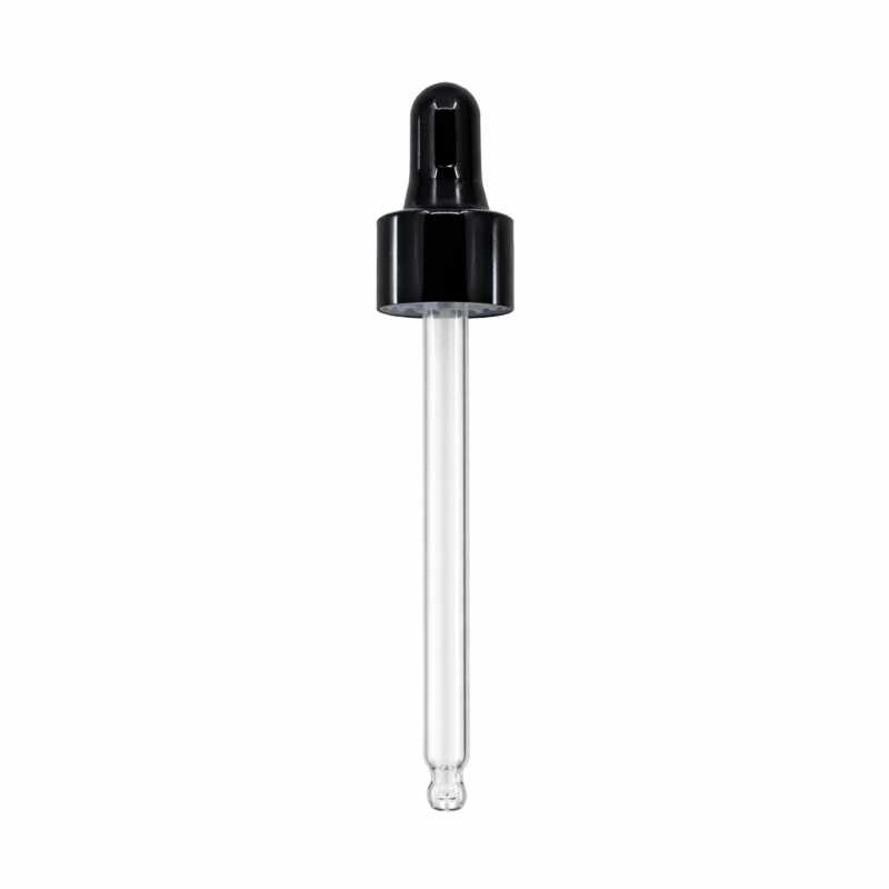 Gotero, vidrio, negro brillante, 84 mm