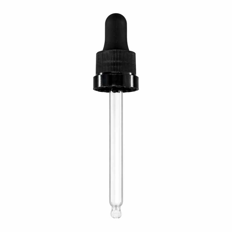 Gotero, plástico, negro mate con franja brillante, 84 mm