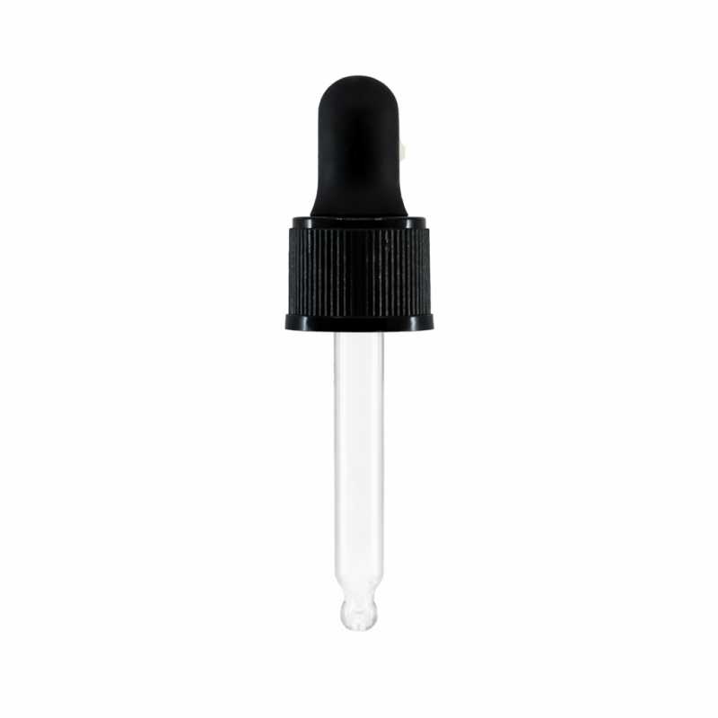 Gotero, plástico, negro, 52 mm