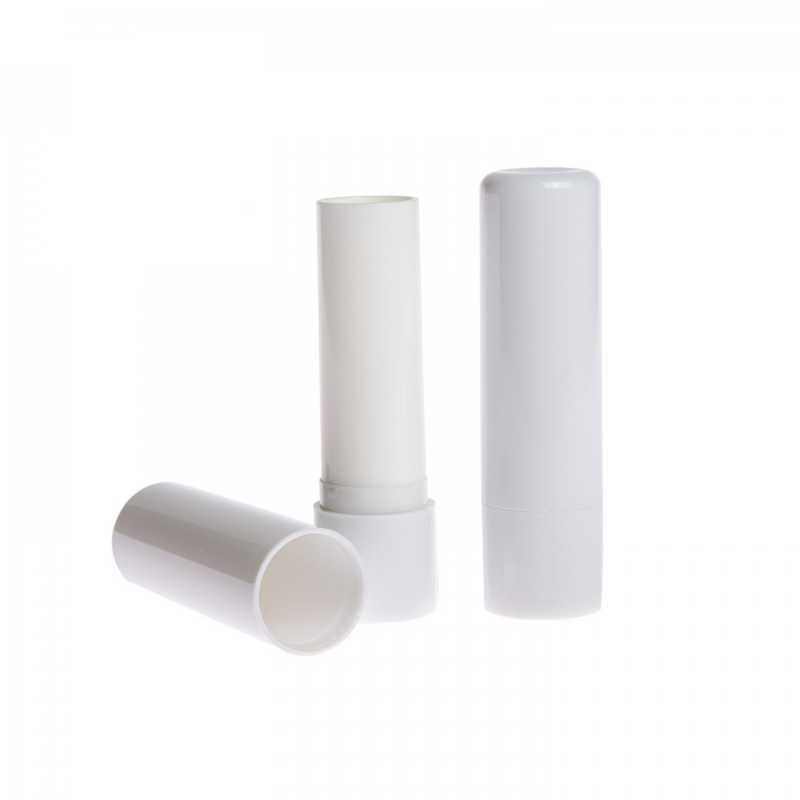 Envase para bálsamo labial, plástico, blanco, tipo 2
