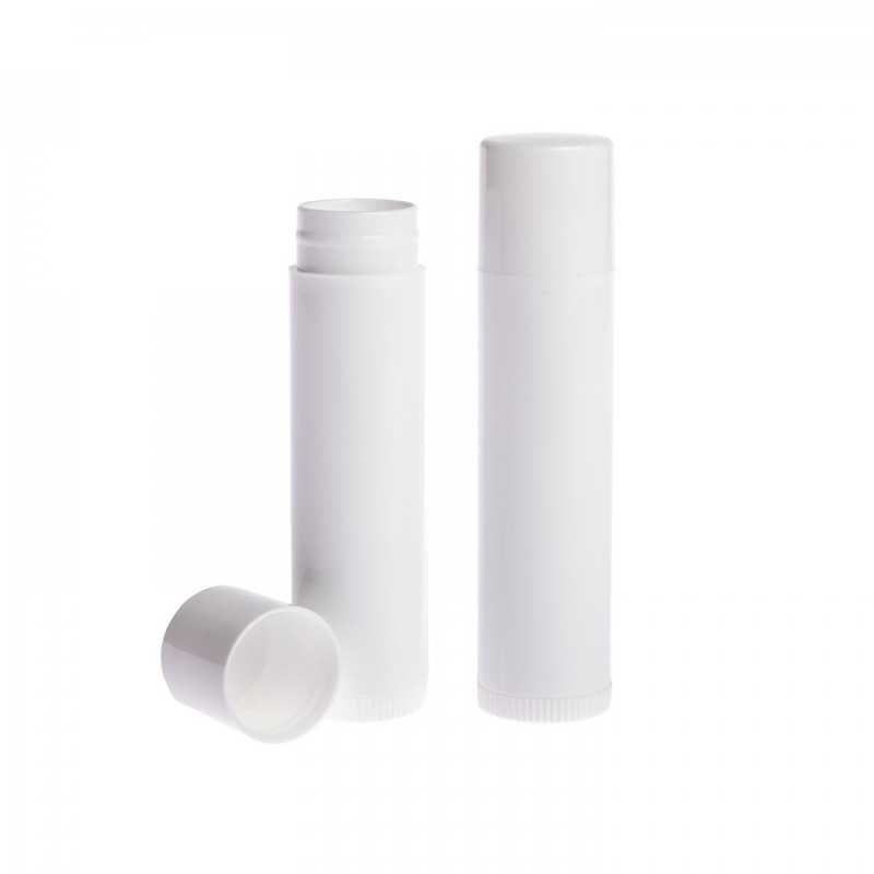 Envase para bálsamo labial, plástico, blanco