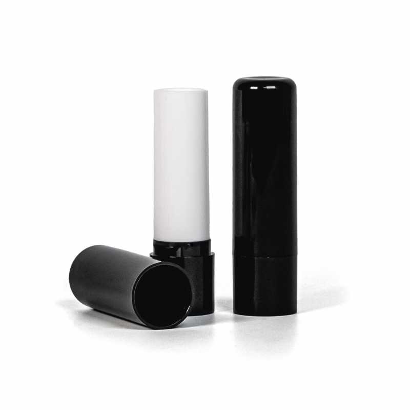 envase para bálsamo labial, plástico, negro