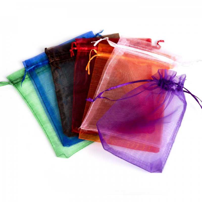 Bolsa de organza, surtido de colores, 10 x 12 cm, 10 uds