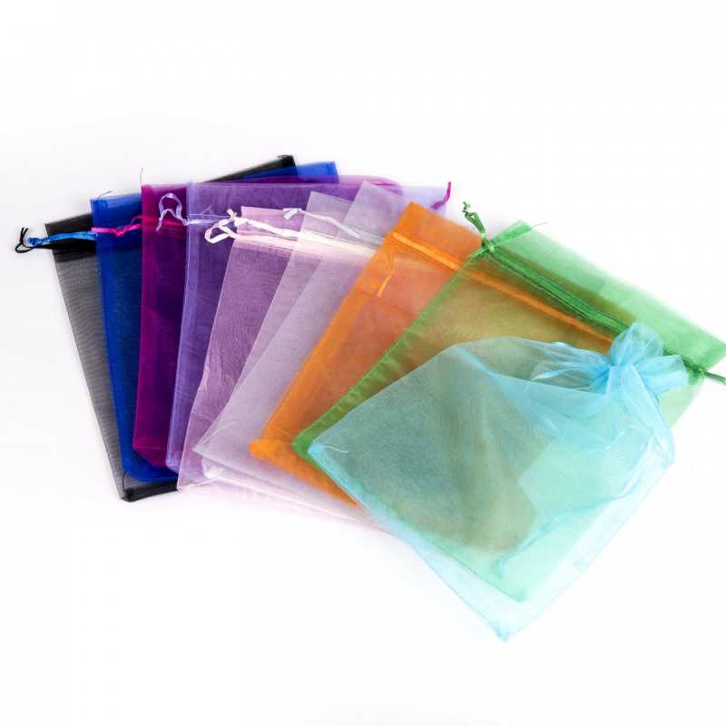 Bolsa de organza, colores surtidos, 30 x 20 cm, 10 uds