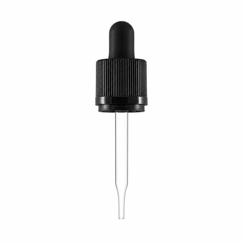 Pipeta de vidrio con anillo de seguridad, negra, 52 mm