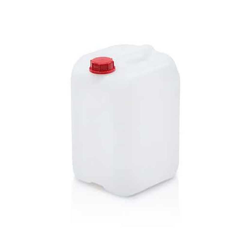 Bidón HDPE, blanco, tapón rojo, 20 l