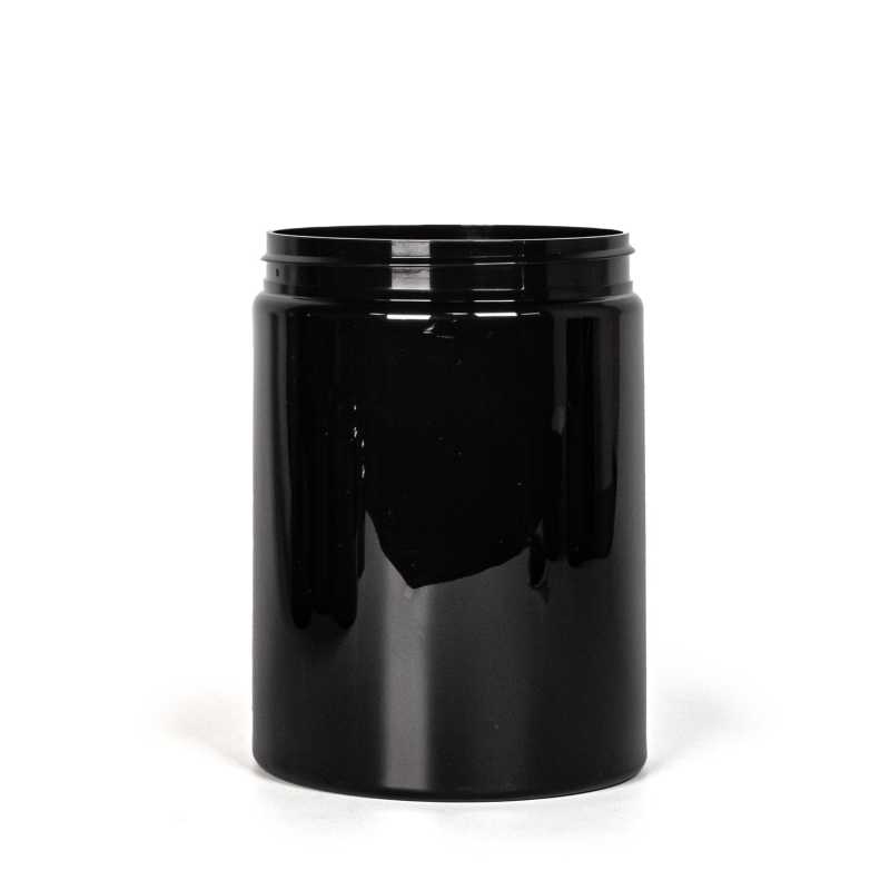 Tarro de plástico negro, 1 l