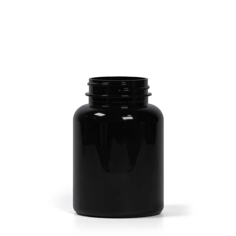 Envase plástico para pastillas, negro, 200 ml