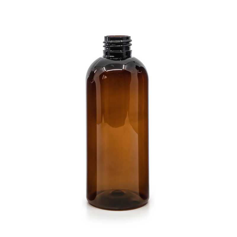 Botella de plástico marrón, 200 ml, cuello 24/410, 250 uds