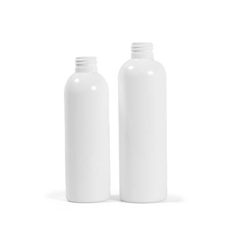 Botella de plástico blanca, 24/410, sin cierre, 200 ml, 225 uds