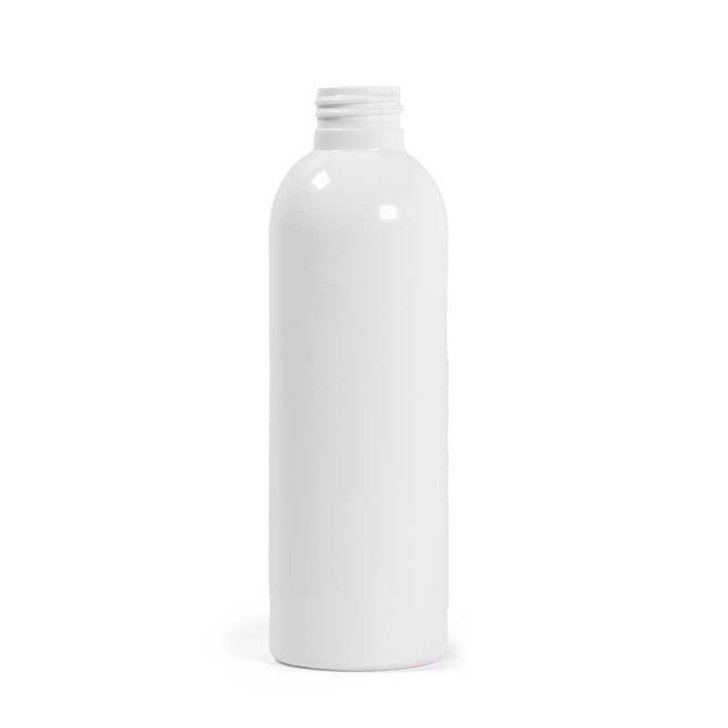 Botella de plástico blanca, 24/410, sin cierre, 200 ml