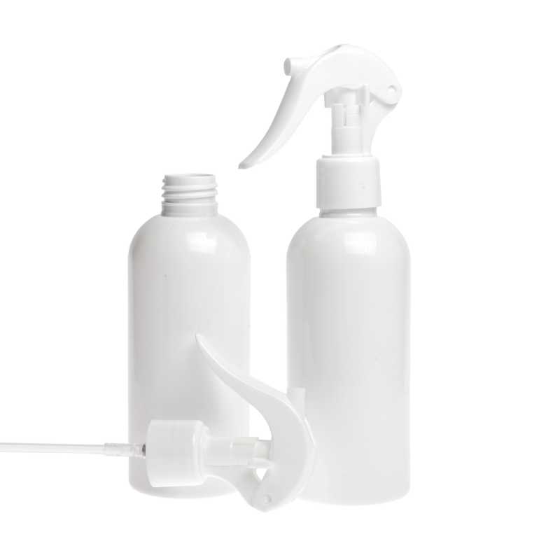 Botella de plástico blanca, pulverizador de gatillo blanco, 300 ml