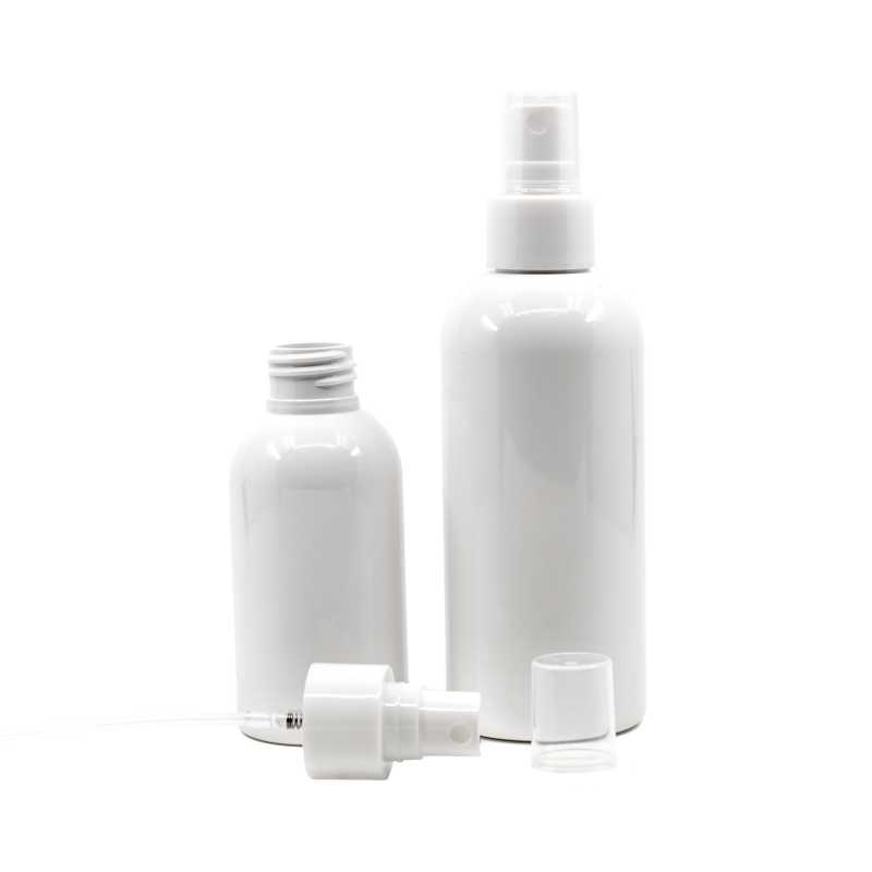 Botella de plástico blanca, pulverizador blanco, 300 ml