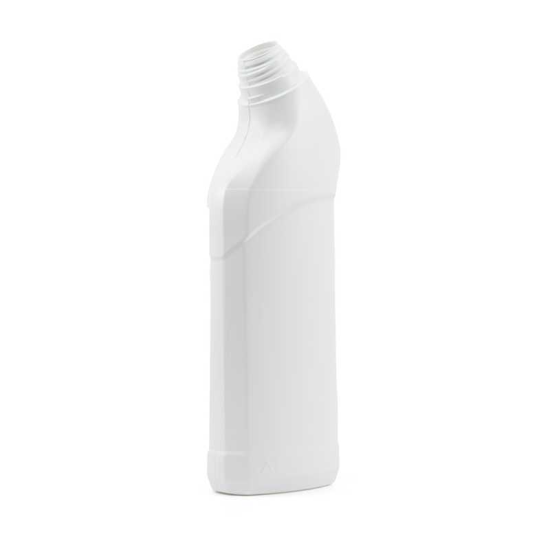 Botella para limpiador de inodoro, plástico, blanca, franja transparente, 750 ml