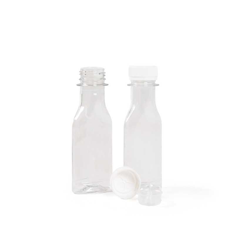 Frasco de plástico plano, transparente, 50 ml, tapón con cuentagotas