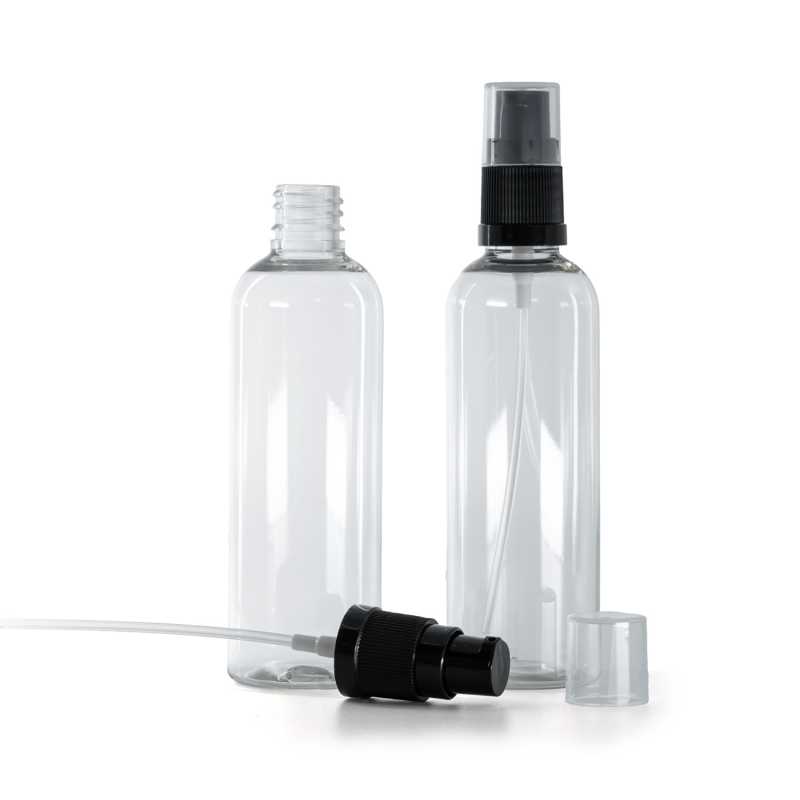 Botella de plástico, transparente, dispensador de loción, 100 ml