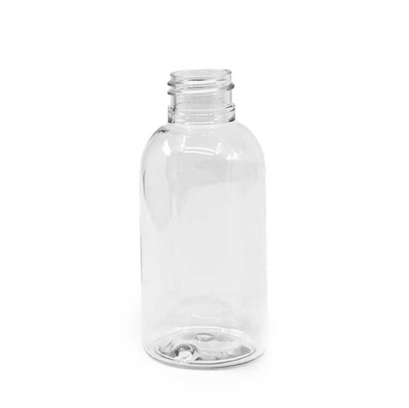 Botella de plástico transparente, redonda, 24/410, 100 ml, sin cierre