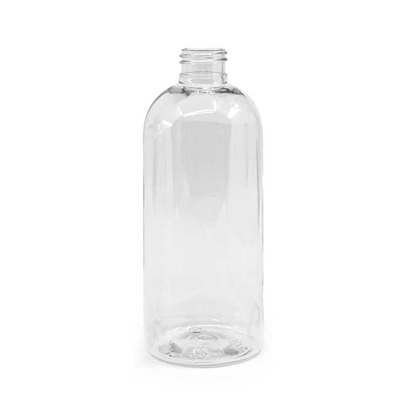 Botella de plástico transparente redonda, 24/410, 300 ml, sin cierre