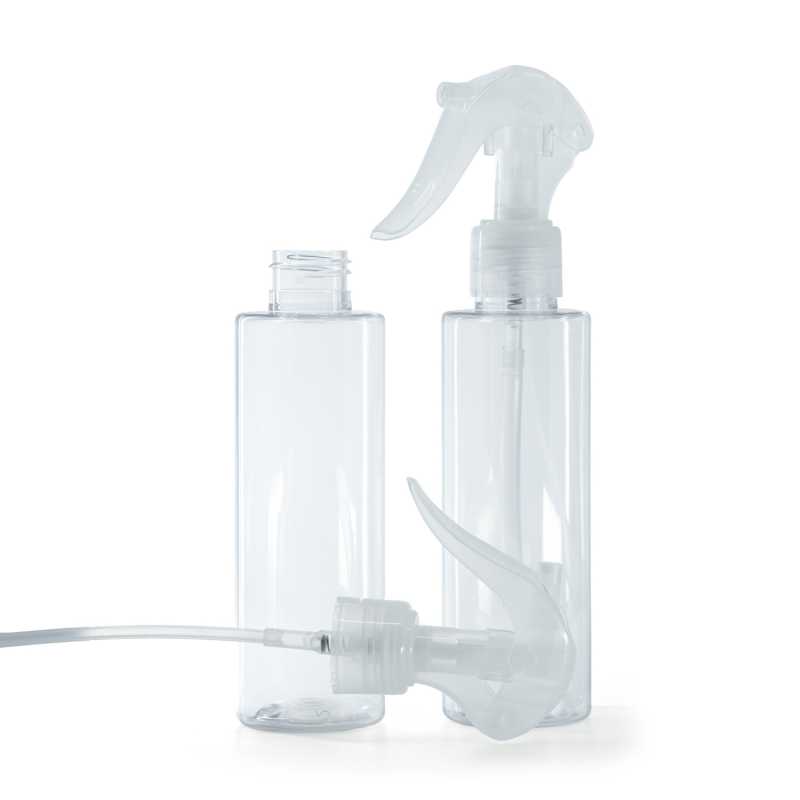 Botella de plástico transparente, pulverizador de gatillo transparente, 150 ml