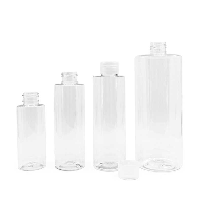 Botella de plástico transparente, 500 ml, tapón transparente
