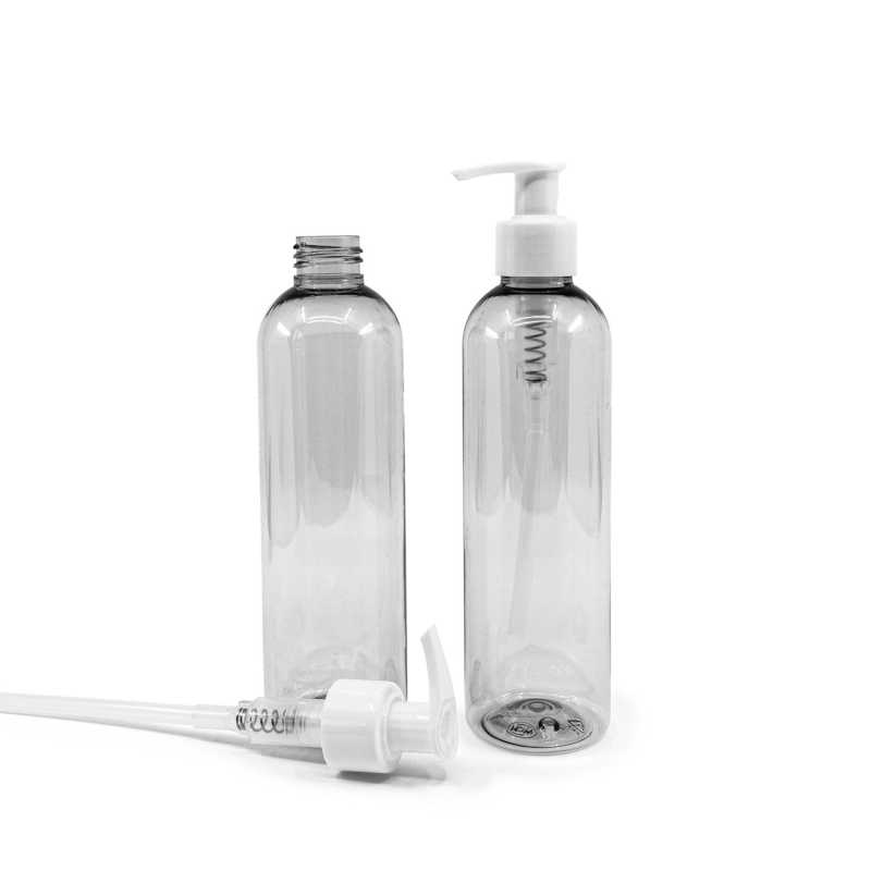 Botella de plástico reciclado, bomba, 250 ml