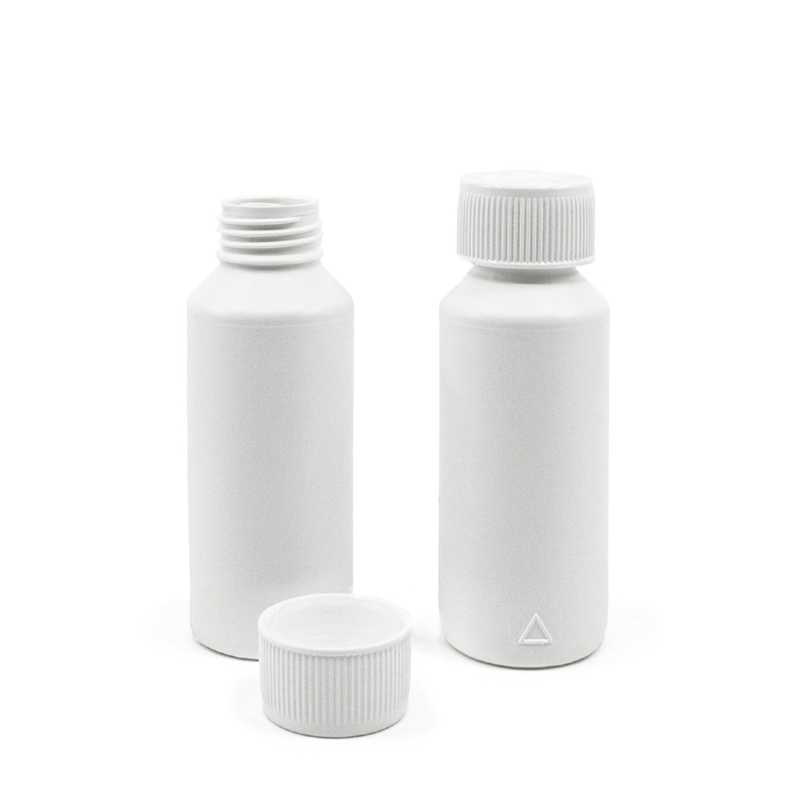Frasco de plástico HDPE blanco, cierre de seguridad infantil, 100 ml